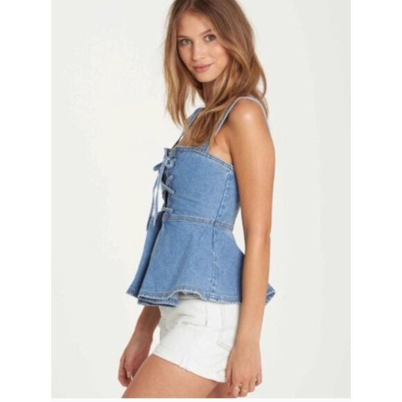 BILLABONG - COASTLINE DENIM CORSET TOP - Picture 1 of 5